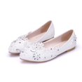 thumbnail image 3 of XIHAHA-zapatos de Ballet de reina de cristal para mujer, zapatillas de encaje brillantes con punta estrecha, zapatos de boda, 3 of 4