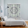 thumbnail image 3 of Green Purple Boho Kitchen Curtains Window Panels, Vintage Abstract Art Floral Ethnic Tribe Insulated Window Treatment Curtain, Grommet Curtains for Bedroom/Living Room/Bathroom, 2 Piece 42"Wx63"L, 3 of 8