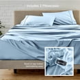 thumbnail image 5 of Bare Home Luxury Bed Sheet Set - Premium 1800 Collection - 4 Piece - Twin, Light Blue, 5 of 9