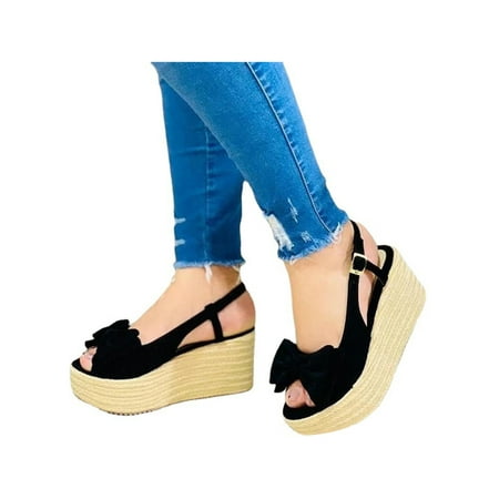 

Lacyhop Women s Peep Toe Ankle Strap Casual Flatform Platform Sandals Size 8