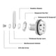 thumbnail image 3 of Paquete de 2 cerraduras de leva combinadas, cerradura codificada con contraseña, cerradura de leva para gabinete de seguridad de 3 dígitos, cilindro de 3/4 pulgadas, cajón con acabado cromad, 3 of 5