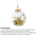 thumbnail image 4 of Uxcell 12Pcs 3.15 Inch Clear Plastic Ornaments Balls with 30cm Rope Acrylic Balls for Christmas Trees Gold, 4 of 6