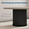 thumbnail image 3 of 47-Inch Black Round Dining Table for 4-6 People, Modern Fluted MDF + Metal Base Kitchen Table, Sturdy Circle Dining Room Furniture, 3 of 7