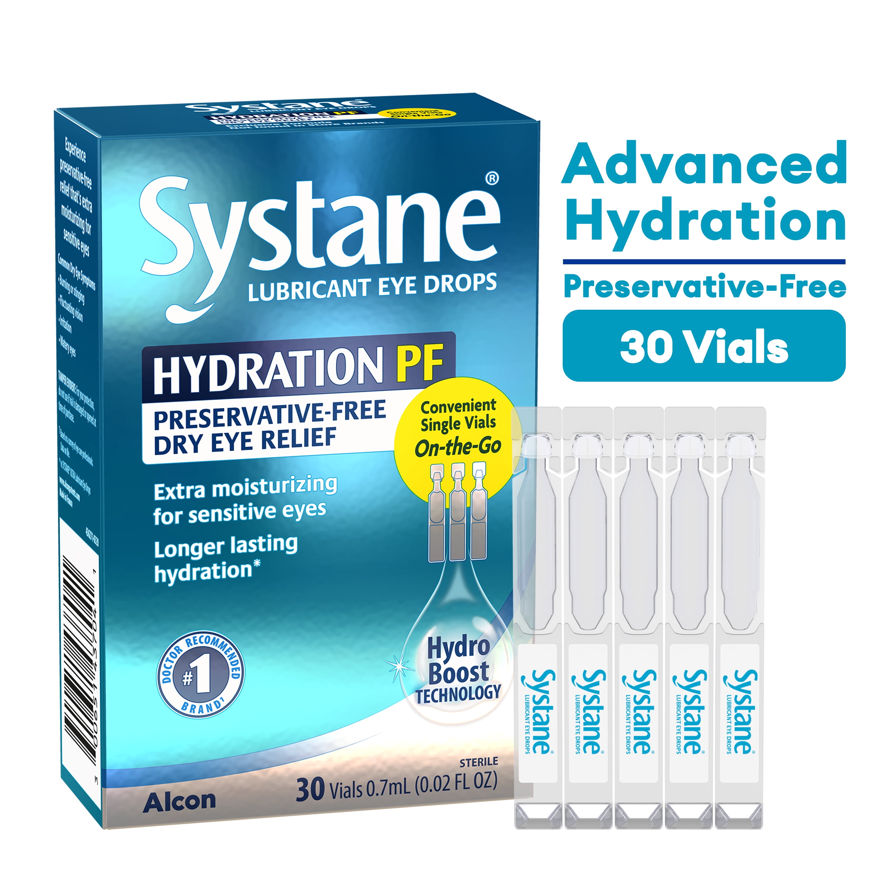 (3 pack) Systane Hydration Preservative Free Liquid Drops for Dry Eye Relief and Daily Use, 30 Vials