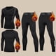 thumbnail image 2 of Traje de latón cálido para hombre, forro polar de invierno, capa base gruesa para correr, protección contra el frío, pantalones ajustados deportivos para otoño, 2 of 4