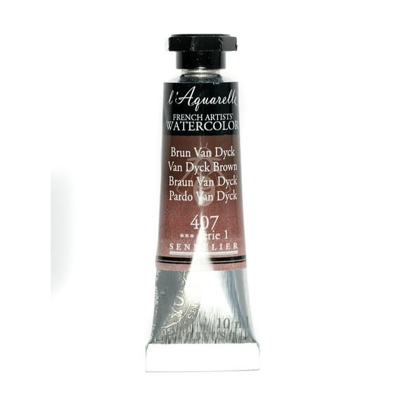 L'Aquarelle French Artists' Watercolor van dyck brown, 10 ml, C86 (pack of 3)