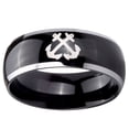thumbnail image 2 of Tungsten Anchor Design 8mm Glossy Black 2 Tone Dome Polished Edges Men Ring, 2 of 2