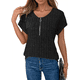 thumbnail image 2 of Blusas de Talla Grande para Mujer, Túnicas de Corta con Cremallera 1/4, Color Negro S, 2 of 6