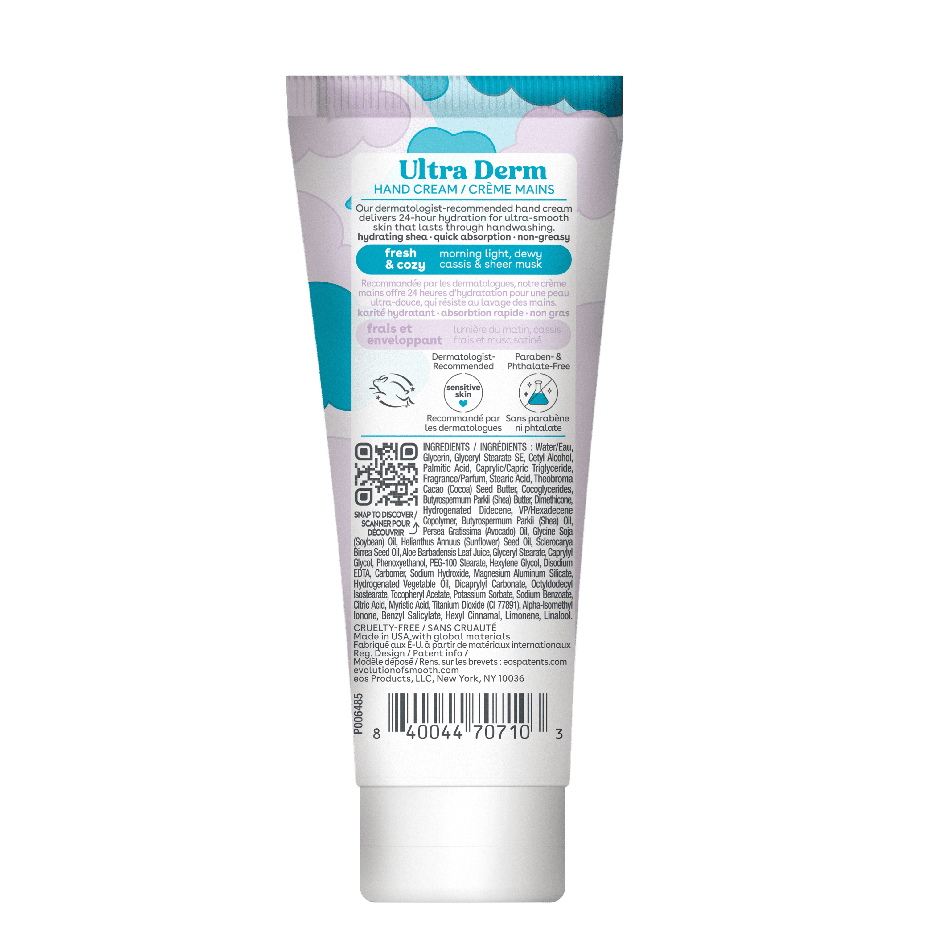 (2 pack) eos Shea Better Ultra Derm Hand Cream- Fresh & Cozy, Moisturizes Dry Hands, 2.5 fl oz, 1 Pack