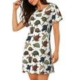 thumbnail image 2 of Fotbe Various Turtle Pattern Women's Cotton Nightgown Sleepwear Short Sleeves Shirt Casual Print Sleepdress, 2 of 6