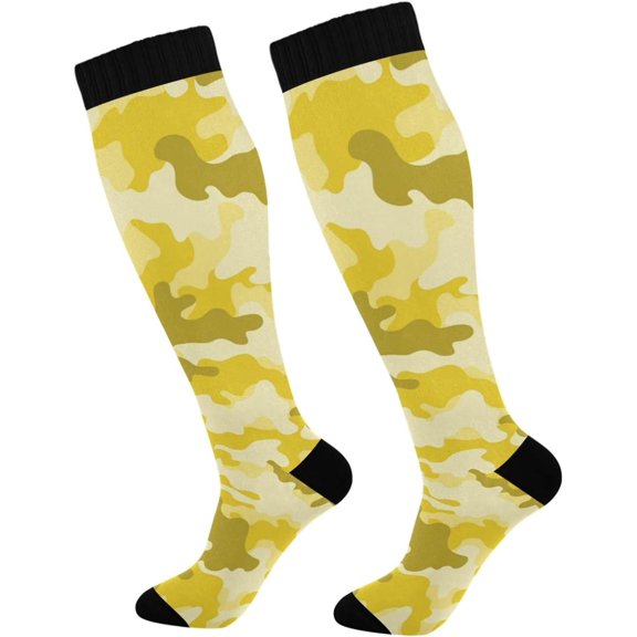 GZHJMY Camouflage Compression Socks, Women Men Long Stocking (20-30mmHg), Travel Knee High Stockings for Athletic Sports,Running,Cycling,Nursing