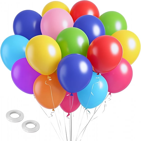 BESTSKY Balloons Assorted Colors Rainbow Decorations 100 Pack 12 inch Round Bright Latex Colorful Balloons for Birthday Baby Shower Wedding Party Decorations Arch Garland