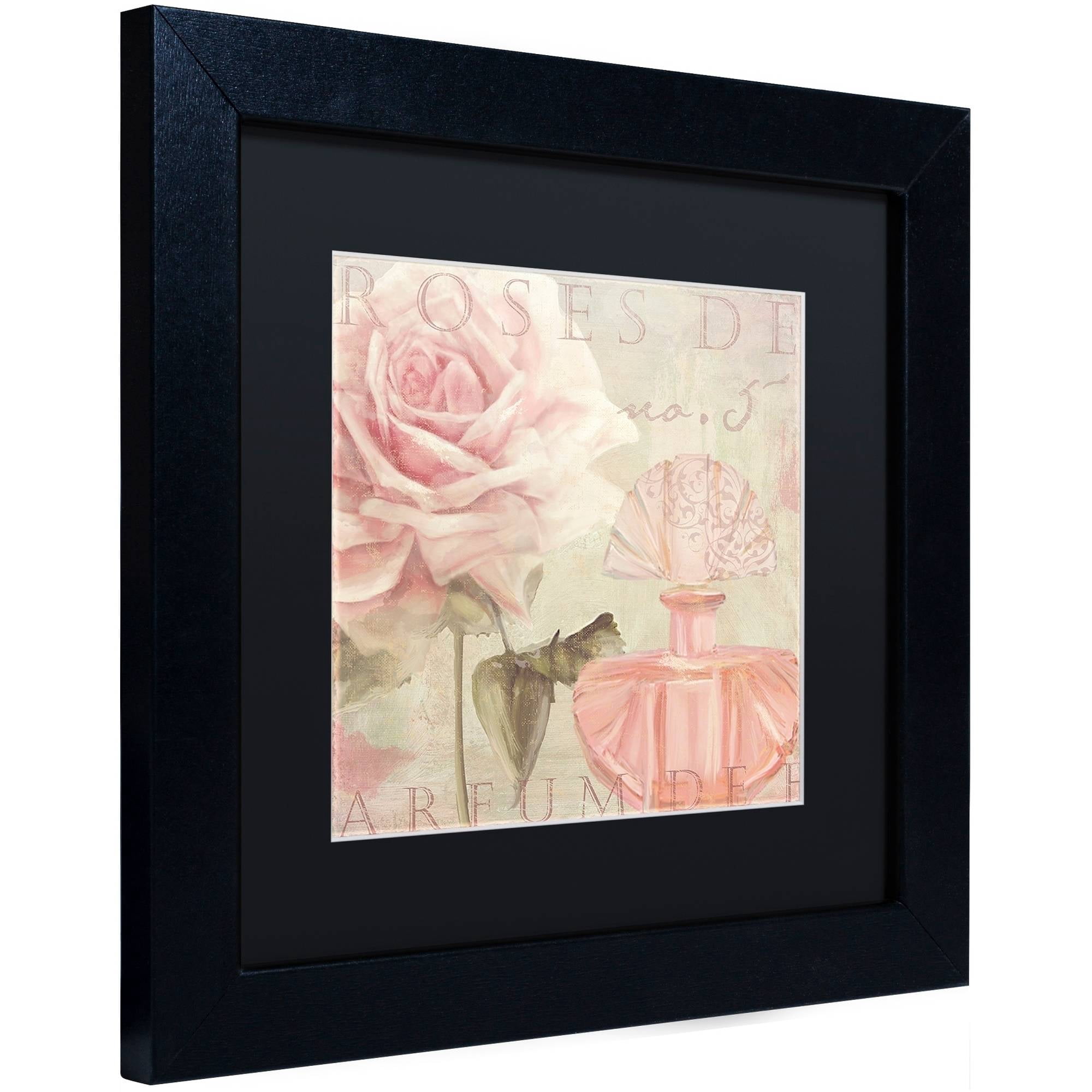 Trademark Fine Art "Parfum de Roses I" Canvas Art by Color Bakery Black Matte, Black Frame