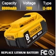 thumbnail image 2 of 2P for DCB Series Upgraded 20V/8.0Ah Lithium-ion DCB200 Replacement Battery Compatible with DCB200 DCB205 DCB206 DCB206-2 DCB204 DCB204BT-2 DCB203 DCB201, 2 of 10