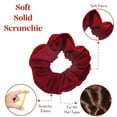 thumbnail image 4 of Motique Accessories Set of 2 Solid Hair Scrunchies for Adult Women (Maroon) Solid Pony Scrunchy, 4 of 5