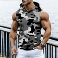 thumbnail image 2 of DDAPJ pyju Mens Camo Printed Hooded Tank Top Sleeveless Hoodies Lightweight Casual Gym Workout Shirts Cooling Muscle Tee Shirt Black S, 2 of 8