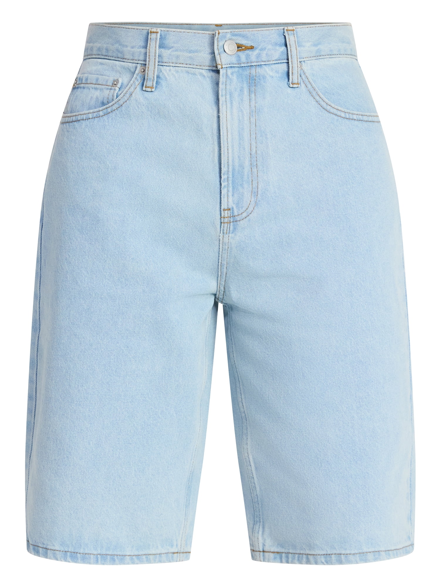 No Boundaries Men’s Denim Shorts, 100% Cotton, 12” Inseam, Sizes 28-44