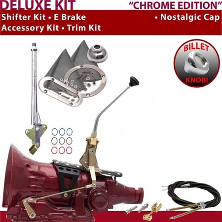 American Shifter TH200 Shifter Kit Chrome 10 in. E Brake Cable Trim Kit for EFDA0