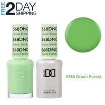 DND Gel Nail Polish & Nail Lacquer Set Soak Off Duo Set - #568 Green Forest, AK, 0.5 oz