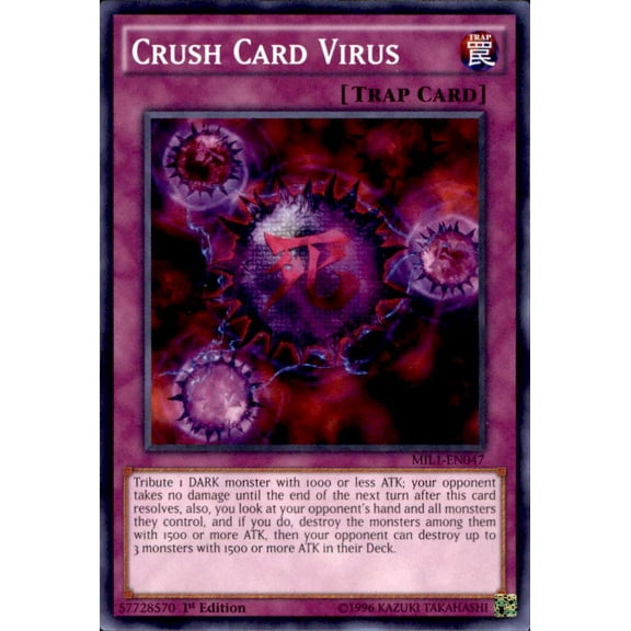YuGiOh Millennium Pack Common Crush Card Virus MIL1-EN047