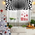 thumbnail image 5 of 2 Pack Valances for Window, 3D Optical Illusion Short Curtains for Kitchen Bedroom Living Room, Black White Checkered Plaid Visual Trap Rod Pocket Small Window Treatment Valance Drapes 42 x 12 Inch, 5 of 8