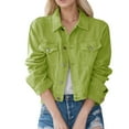 thumbnail image 1 of Women's Distressed Denim Jacket Style Button Down Short Jean Coat With Front Pockets, 1 of 9
