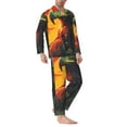 thumbnail image 2 of KLL Hawaiian Style Bald Eagle Sleepwear Mens Flannel Pajamas,Long Cotton Pj Set, 2 of 7