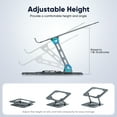thumbnail image 6 of delpattern Laptop Stand with 360° Rotating Base, Laptop Stand for Desk, Carbon Steel Adjustable Stand for Laptop & Tablet, 8-17.3 inches Foldable Computer Holder, 6 of 16