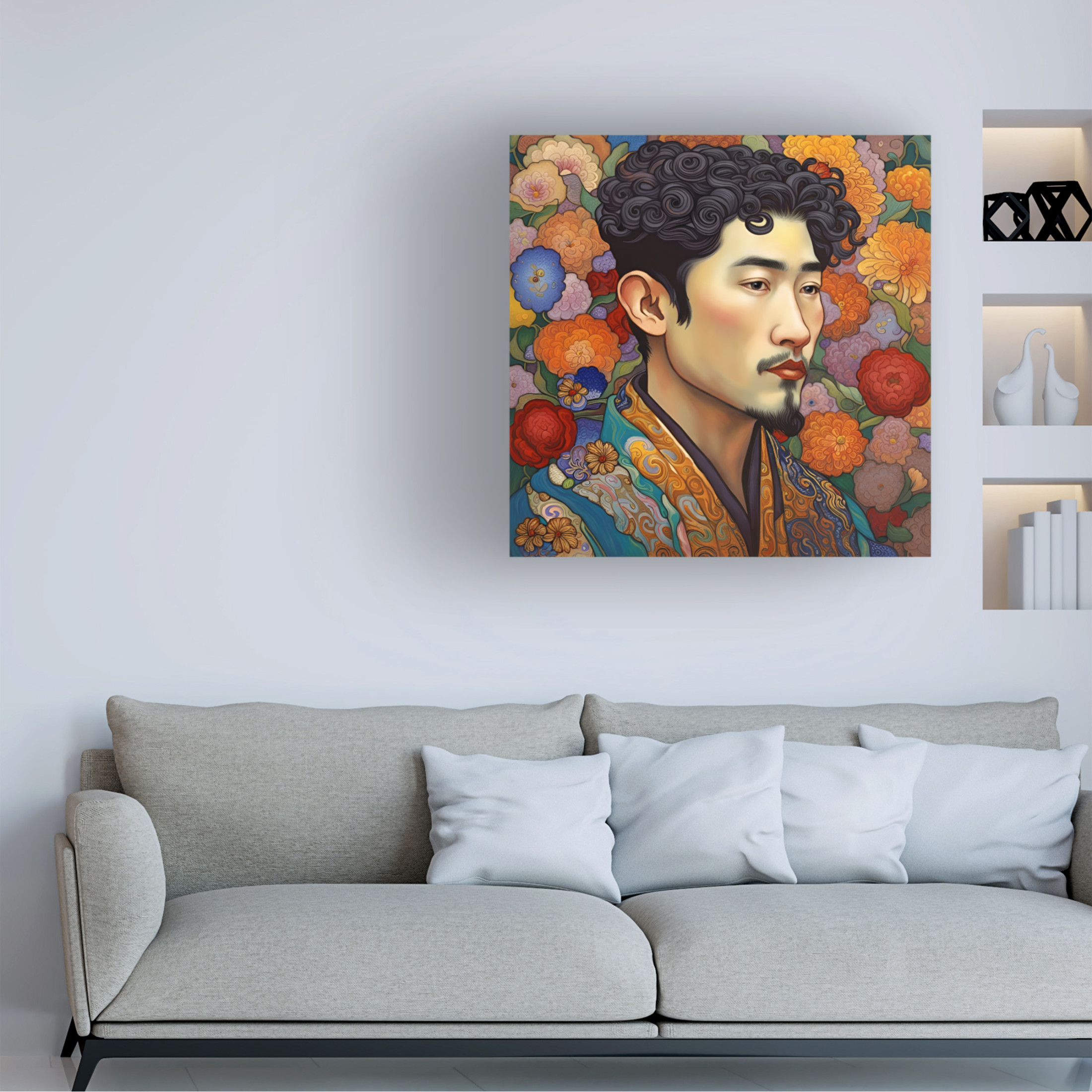 Canvas Wall Art - Tina Lavoie 'Art Nouveau Beauty XII' Wall Art for Living Room, Bedroom, or Office Décor by Trademark Fine Art - 35 x 35 Inches