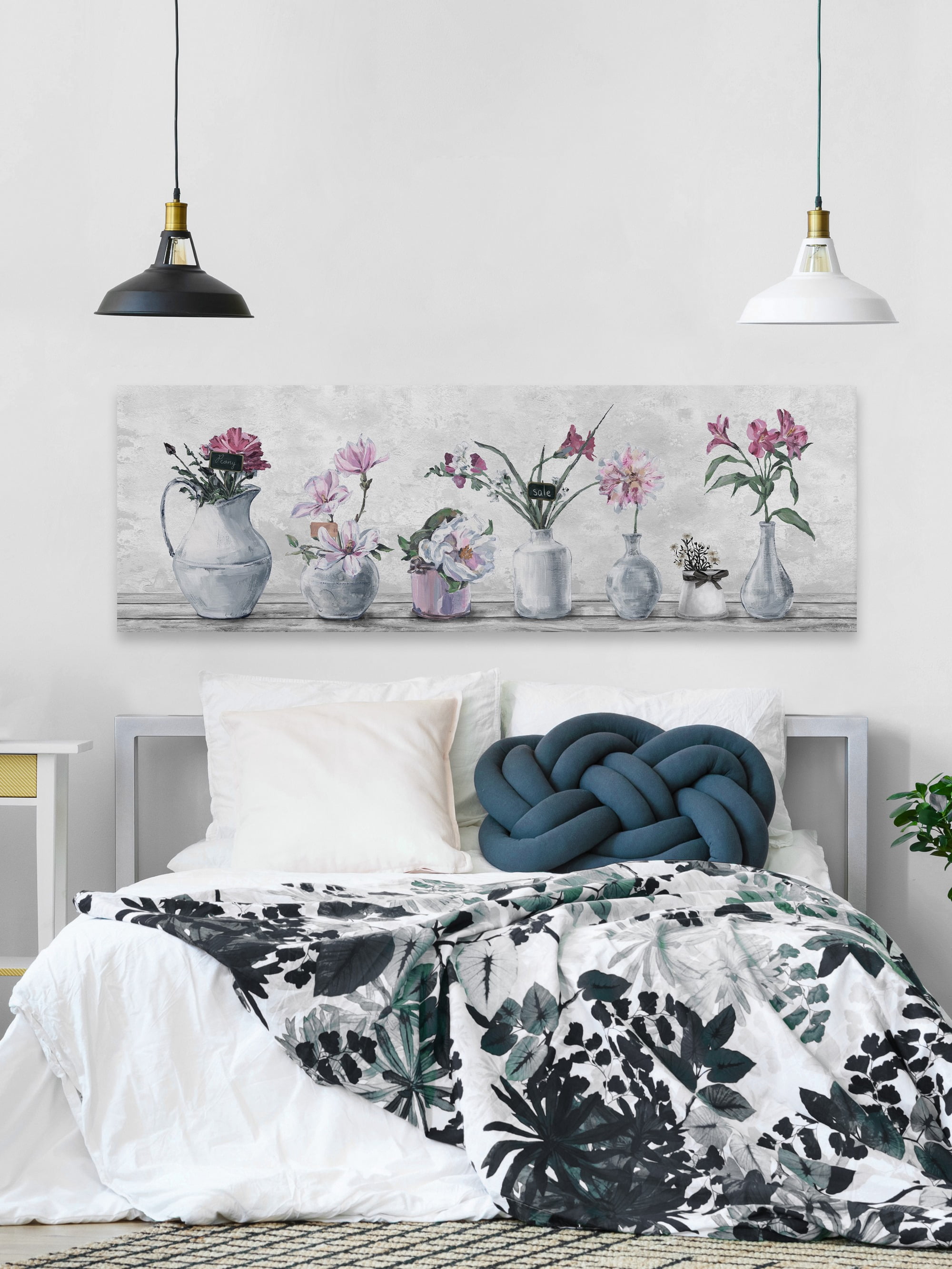 Marmont Hill Blooming Pink Flowers Canvas Wall Art, 5" x 15"