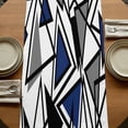 thumbnail image 5 of Table Runners 70 Inches Long Dress Scarves, Navy Blue Black Geometric Farmhouse Coffee/Dining/Kitchen Table Decor, Holiday Table Runner, Abstract Art Modern Line 13x70 Inch, 5 of 9