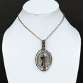 thumbnail image 5 of Natural Black Rutile Gemstone Handmade Copper Wire Wrap Pendant 2.99", 5 of 5