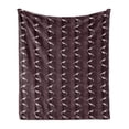thumbnail image 1 of Peacock Soft Flannel Fleece Throw Blanket, Ornamental Animal on Vertical Streaks, Cozy Plush for Indoor and Outdoor Use, 60" x 80", Warm Taupe Dark Mauve, by Ambesonne, 1 of 5