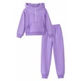 thumbnail image 3 of Arshiner Girls 2 Piece Fall Outfits Tracksuit Hoodie Half Zip Sweatshirt & Sweatpants with Pockets, 3 of 9