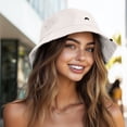 thumbnail image 4 of Dalix Lil Rainbow Embroidered Cotton Cap Outdoor Bucket Hat Womens in Parchment White S Small, 4 of 5