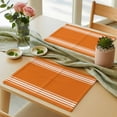 thumbnail image 3 of Fall Orange Stripes Placemats Set of 6 French Stripe Farmhouse Style Place Mats Table Mats Kitchen Dining Home Outdoor Party Table Decoration, 3 of 9