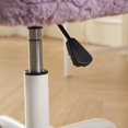 thumbnail image 6 of PORKISS Vanity Chair with Back, Home Office Chair, Ergonomic Home Desk Chair with Artificial Alpaca Wool Fabric, Adjustable Swivel Task Computer Chair with Wheels, Violet #2, 6 of 11