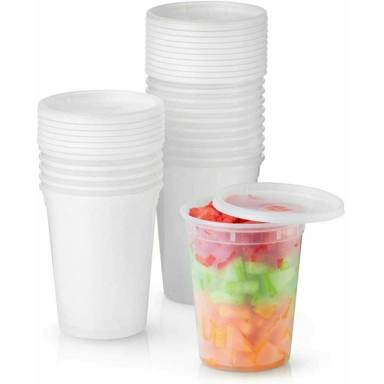 EDI 32 oz Deli Containers with Lids Clear Plastic Food Storage