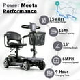 thumbnail image 2 of 15 Miles 4-Wheel Mobility Scooter for Adults & Seniors, 350W Powered Electric Wheelchair Device, Foldable & Portable Design with Removable Basket,300LBS Capacity,Compact & Portable for Elderly, 2 of 9