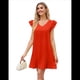 thumbnail image 1 of Vestidos de Verano para Mujer, Cuello en V, Corta, Vestido Informal, Color Naranja, Talla L, 1 of 8