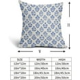 thumbnail image 5 of Set of 2 Blue Block Print Pillow Covers 20x20 Inch, Vintage Floral Spring Decorative Throw Pillow Cases Boho Rustic Cushion Covers for Farmhouse Sofa Couch Bed Decor, 5 of 16