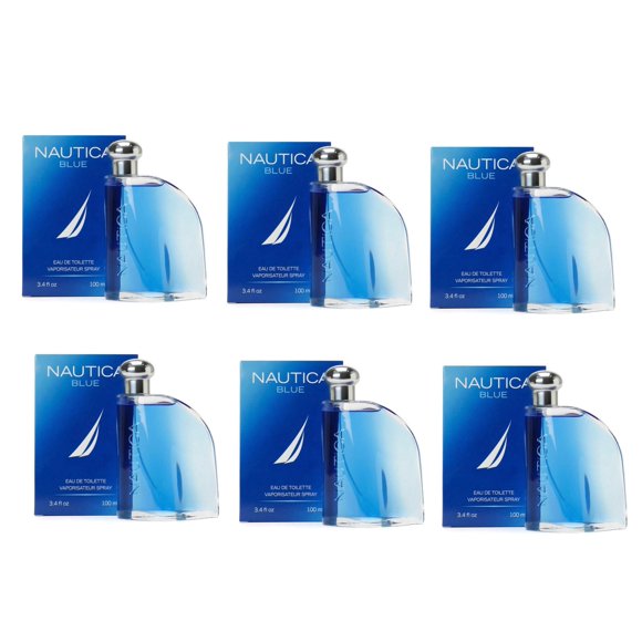Nautica Blue Eau de Toilette 3.4 oz / 100 ml pour Hommes Lot de 6