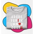 thumbnail image 3 of Shop4Ever I Heart U ABC's  Love You Toddler's Cotton T-Shirt 5T/6T Heather Grey, 3 of 6