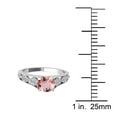 thumbnail image 3 of AoneJewelry Aone Jewelry 1 Carat (I-J, I1-I2) Round Shape Morganite and Diamond Cathederal Style Ring (size 5-9) In 10k Solid White Gold, 3 of 5
