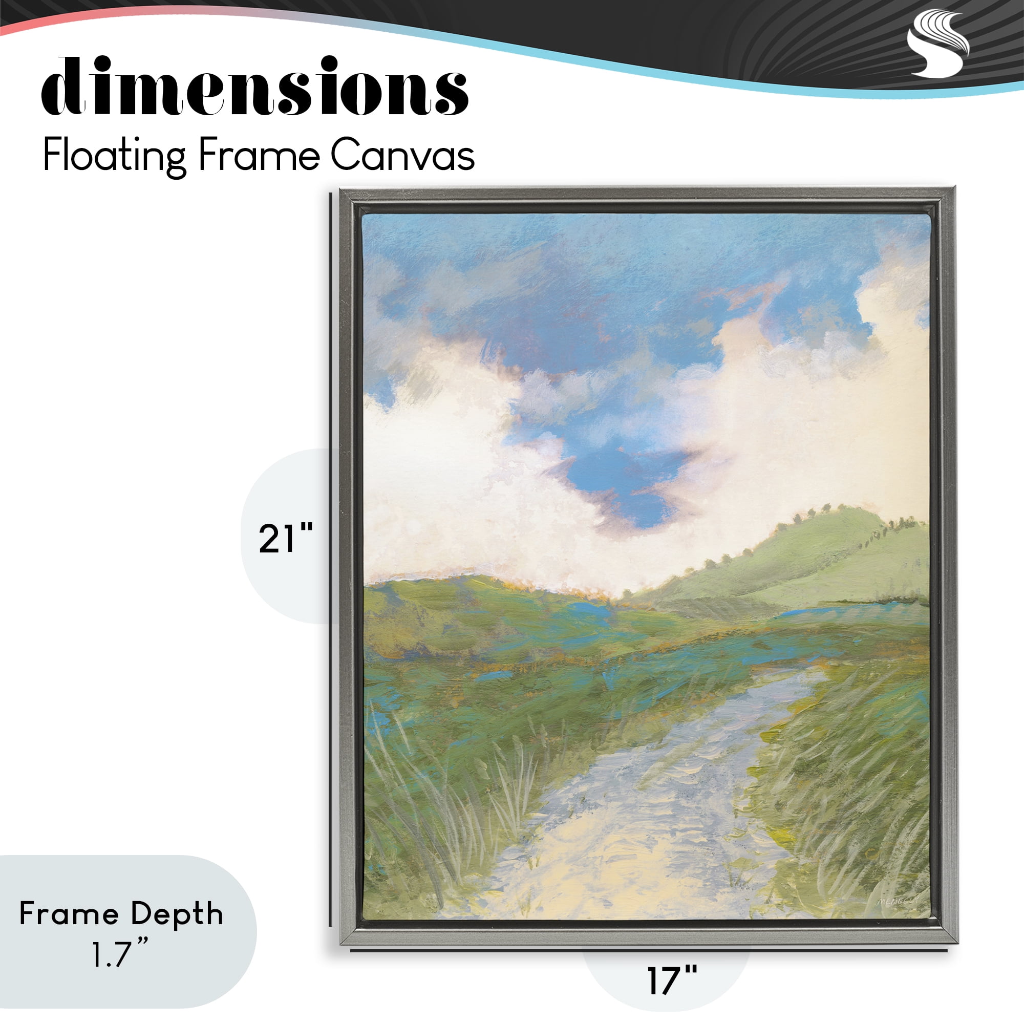 Stupell Industries Windy Path Impression Gray Framed Floater Canvas Wall Art, design by Dan Meneely