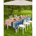 thumbnail image 4 of Fsddascl Spring Floral Outdoor Tablecloth - 54x80 Inch Rectangle Dining Table Cover, Summer Botanical Pink Oil Painting Waterproof Outdoor Table Cloth with Umbrella Hole & Zipper for Picnic/Patio, 4 of 7
