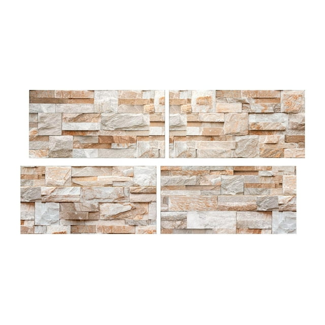 4x 3D Brick Wallpaper Wall Stickers Impermeable DIY Faux Textured Bricks Calcomanías Paneles de pared de para cocina Backsplash Gloria Fondo de pantalla
