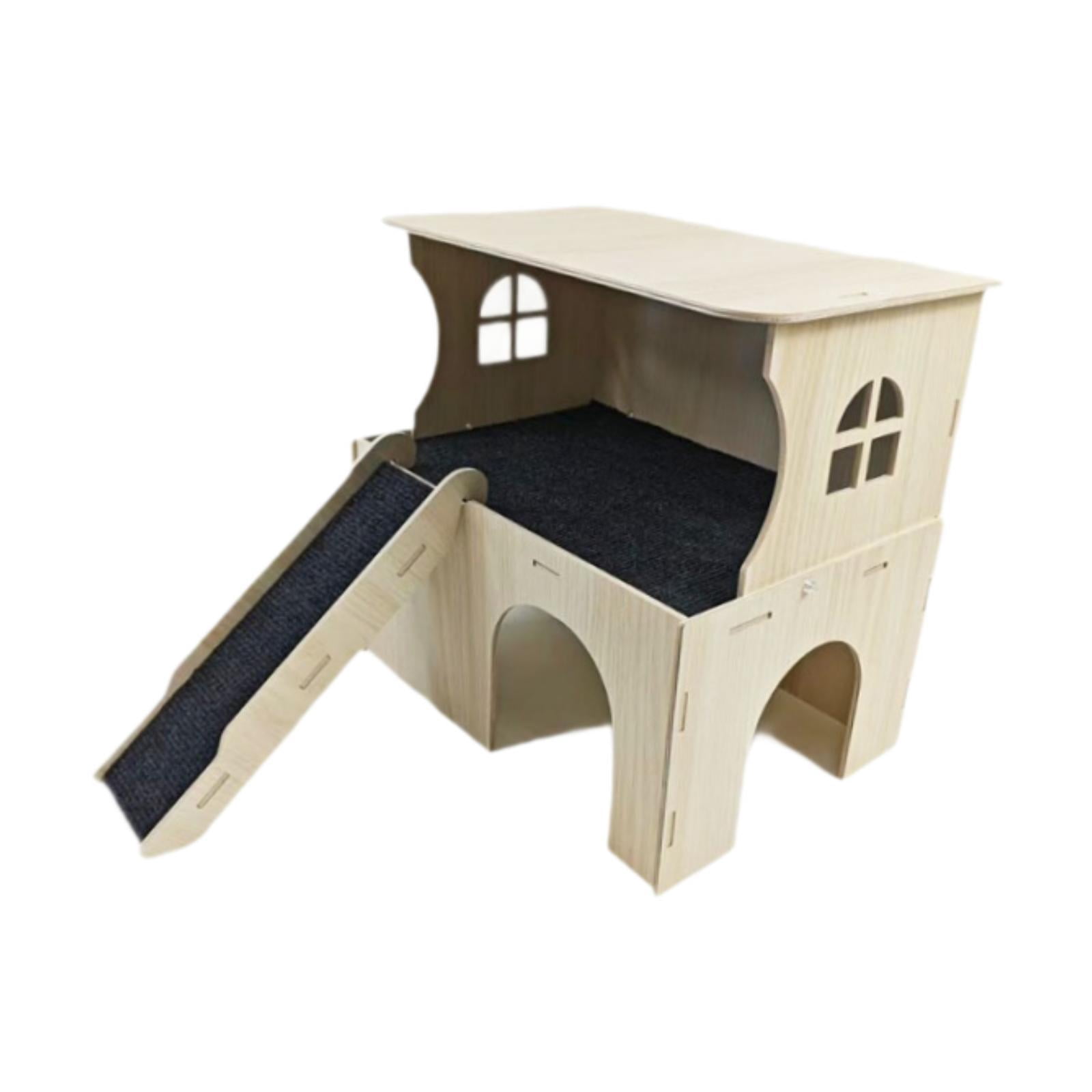 CarpNettore Hamster House Guinea Pig Hideout Easy to Assemble Cage Accessories Habitat Decor