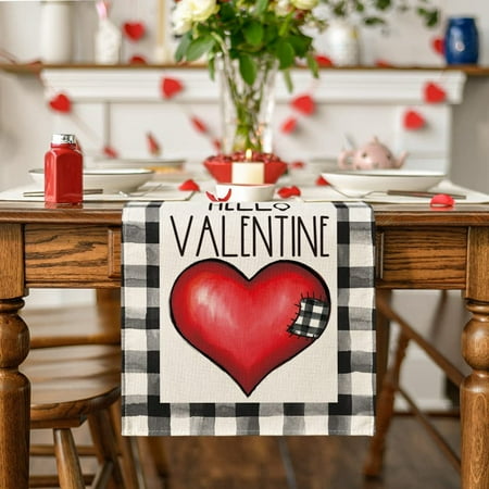 

Valentine s Day Table Runner Merry Tablecloth Holiday Table Decorations Fragarn