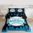thumbnail image 2 of Homewish Boys Cartoon Baseball Bedding Comforter Set, Modern City Print Twin Comforter Sets, Black Blue Stripes Lines Reversible Bedding Set, Microfiber Bedroom Decor, 2 Pieces, 2 of 8